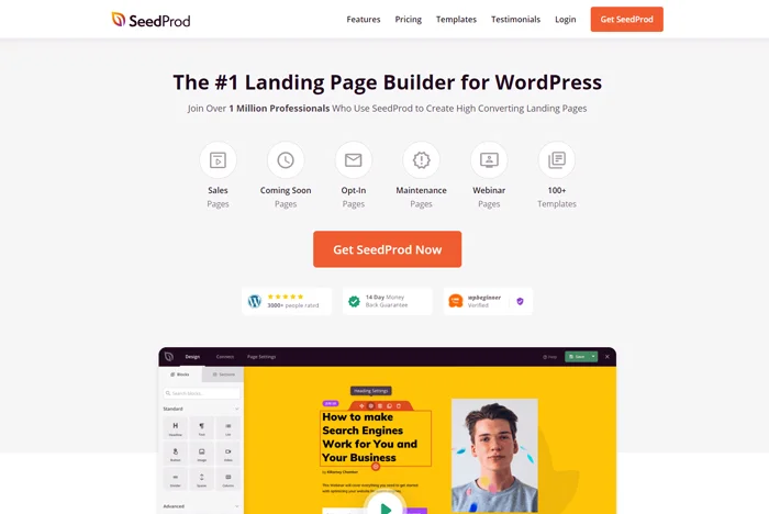 SeedProd Landing Page Builder for WordPress