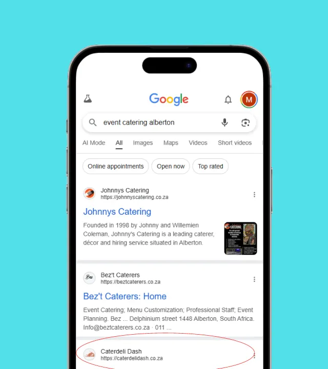 Get found online with a website that is optimised to rank in most Johannesburg suburbs
